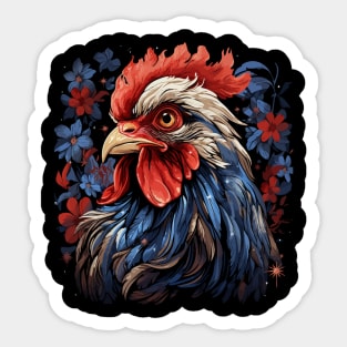 Patriotic Chicken Sticker